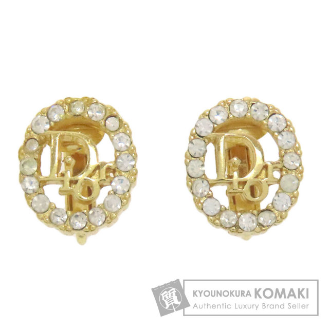 ディオール イヤリング CHRISTIAN DIOR クリスチャンディオール ロゴ ラインストーン