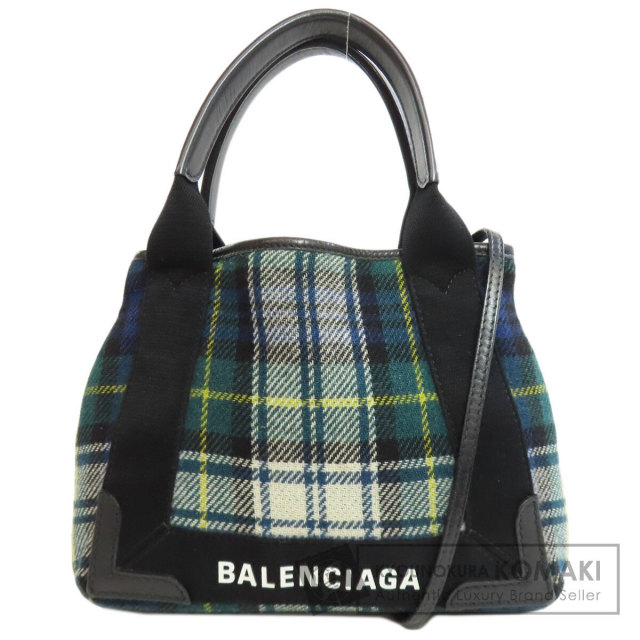 BALENCIAGA バレンシアガ 390346 ネイビーカバスXS チェック柄 2WAY  