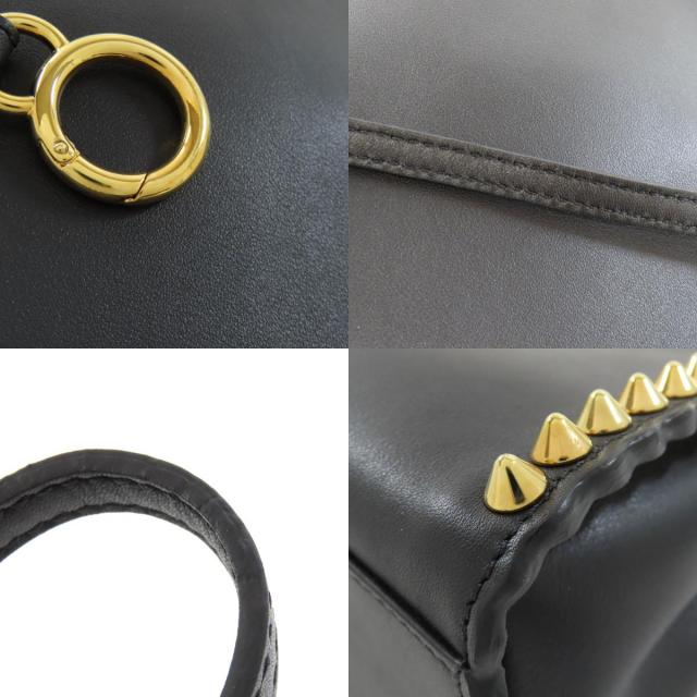 FENDI フェンディ ミニピーカブー スタッズ 2WAY ハンドバッグ カーフ