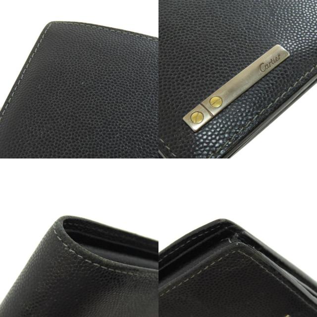 Cartier 二つ折り財布 外側ブラック　内側ブラウン　レザー製※証明書等なし Cartier 二つ折り財布 外側ブラック 内側ブラウン レザー製※証明