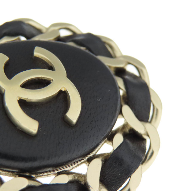 CHANEL シャネル ココマーク ブローチ 金属製/レザー レディース