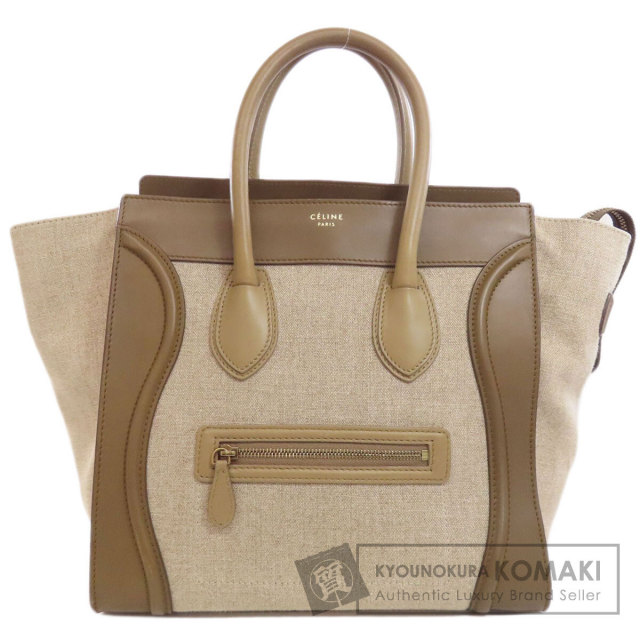 CELINE セリーヌ ラゲージミニ ハンドバッグ キャンバス/カーフ