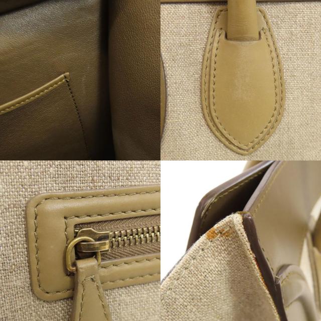 CELINE セリーヌ ラゲージミニ ハンドバッグ キャンバス/カーフ