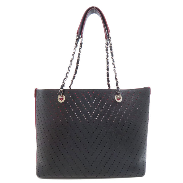 CHANEL シャネル チェーントート パンチング シルバー金具