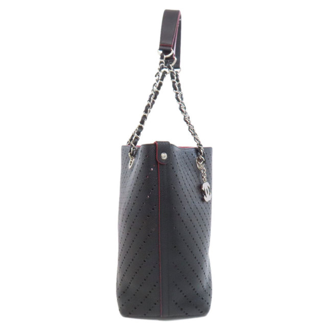 CHANEL シャネル チェーントート パンチング シルバー金具