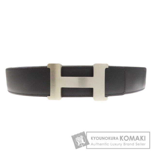 HERMES エルメス Hベルト シルバー金具 ベルト ボックスカーフ
