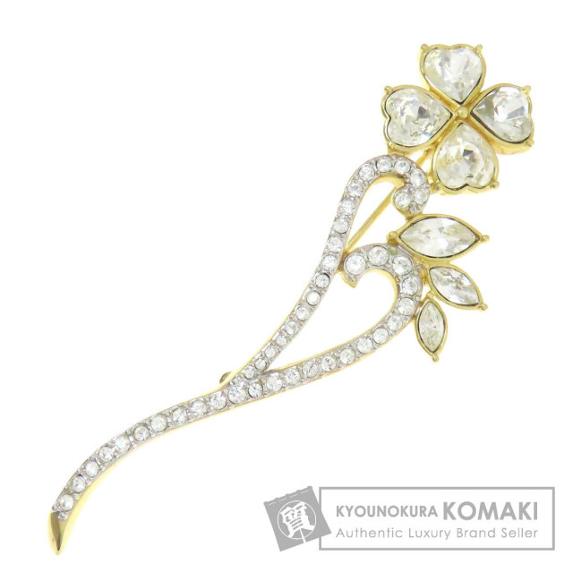 スワロフスキー ブローチ クローバーモチーフ