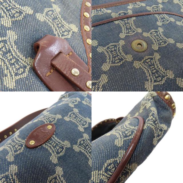 CELINE セリーヌ ワンショルダー マカダム柄 ショルダーバッグ デニム