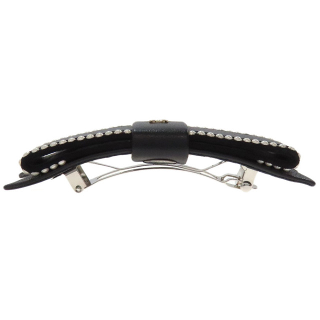 CHANEL シャネル ココマーク サテン×レザー バレッタ ブラック CHANEL（バレッタ/ヘアクリップ ・ ブラック/黒色系）のフリマ