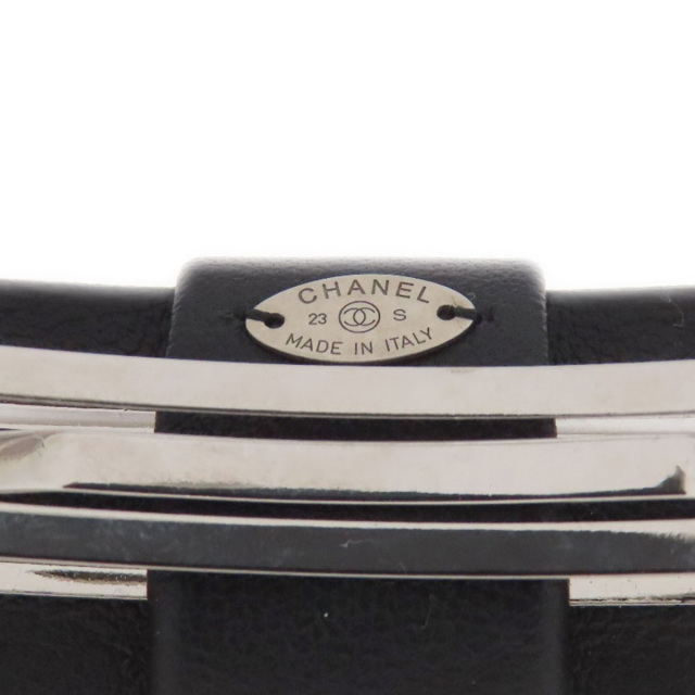 CHANEL シャネル リボン パール ココマーク バレッタ レザー
