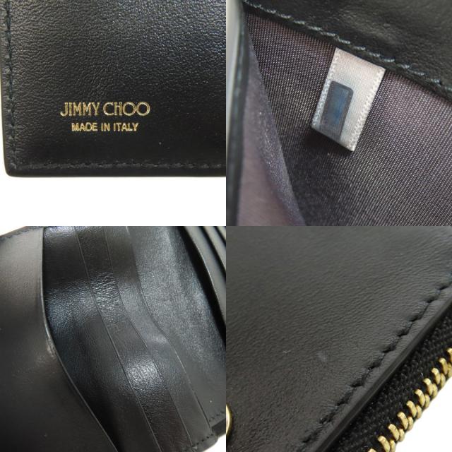 新古美品 ジミーチュウ 二つ折り財布 正規品 本物 JIMMY CHOO ジミー チュウ REGINA レディース レザー ラウンド