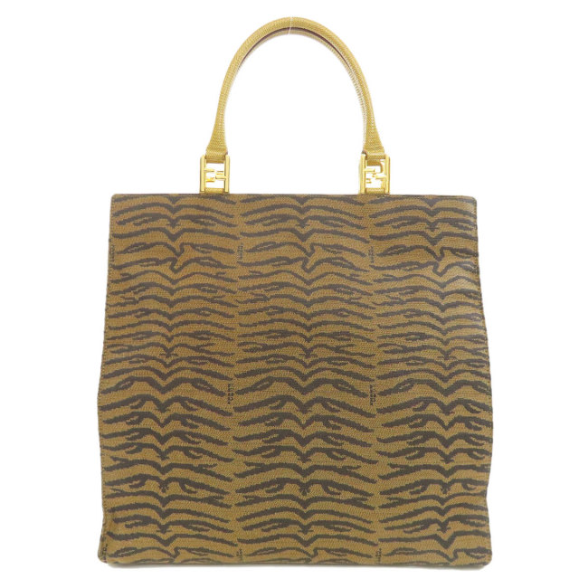 FENDI フェンディ トラ柄 ハンドバッグ キャンバス レディース