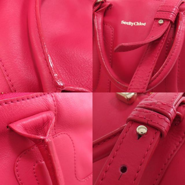 See By Chloe 赤 レザー ハンドバッグ SEE BY CHLOE シーバイクロエ 2WAY ハンドバッグ レザー