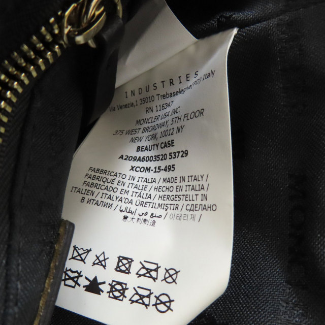 M正規品 MONCLER モンクレール ポーチ バッグ ブラックレオパード MONCLER モンクレール レオパード柄 化粧ポーチ ナイロン素材