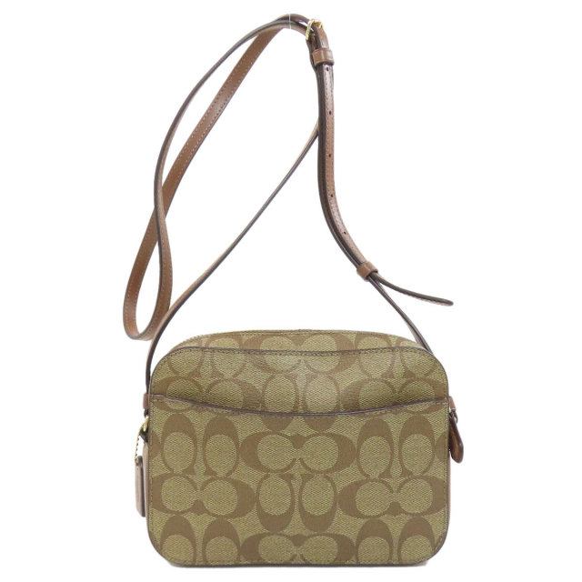 コーチ COACH 91677  ミニ カメラバッグ シグネチャー  ショルダーバッグ PVC レディース  中古 COACH コーチ 91677 ミニ カメラバッグ シグネチャー ショルダーバッグ