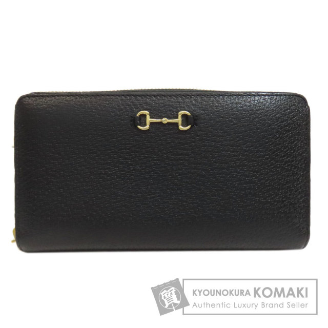 GUCCI グッチ ラウンドファスナー 長財布 財布 GG ホースビット レザー  