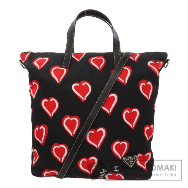 PRADA プラダ ハートモチーフ 2WAY トートバッグ ナイロン素材