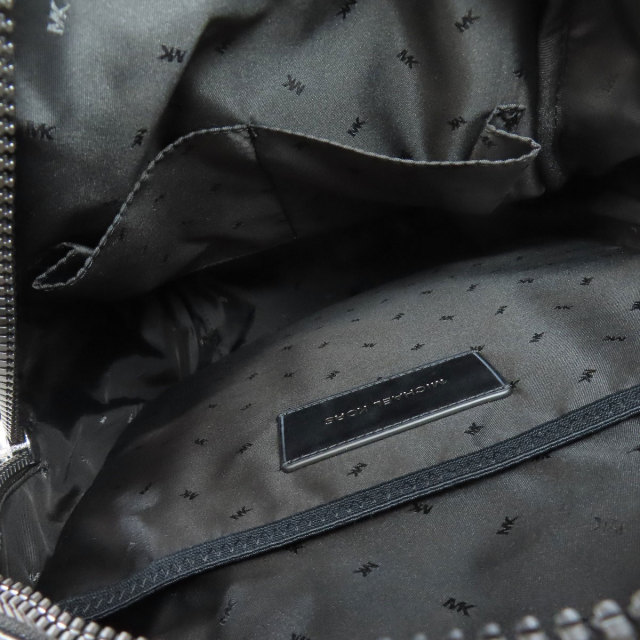 【マイケルコース】トップ シャドー ロゴ ナイロン×レザー リュック 黒×白 HUDSON エンパイア シグネチャーロゴ バックパック | バック