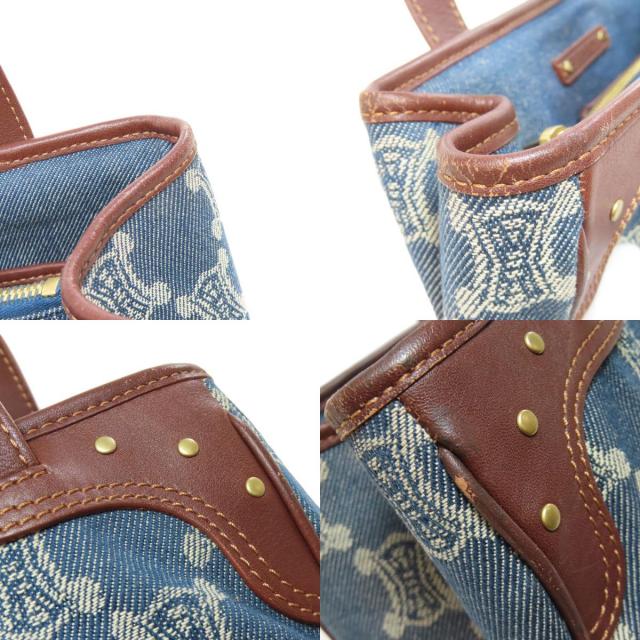 CELINE セリーヌ マカダム柄 ハンドバッグ デニム レディース [中古