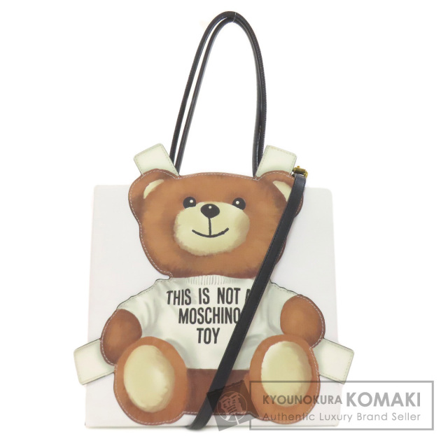 MOSCHINO モスキーノ ベアーモチーフ トートバッグ レザー レディース 