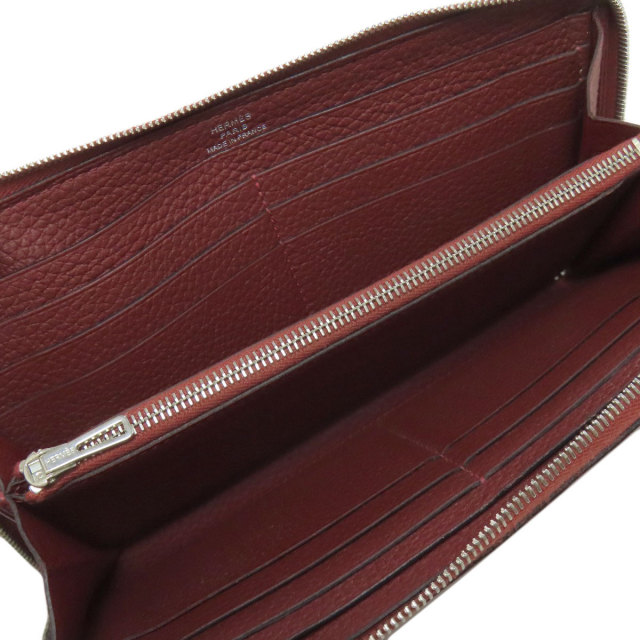 エルメス 長財布（小銭入れあり） アザップロング ルージュセリエ シルバー金具