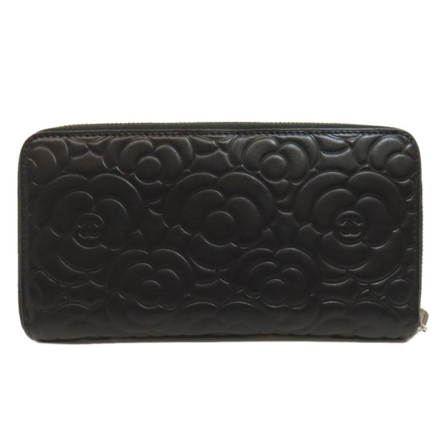 CHANEL シャネル カメリア シルバー金具 長財布（小銭入れあり  