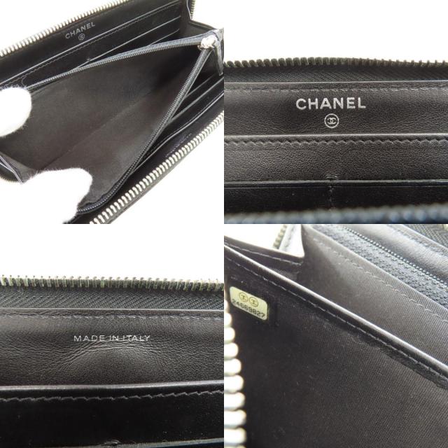 CHANEL シャネル カメリア シルバー金具 長財布（小銭入れあり