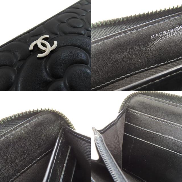 CHANEL シャネル カメリア シルバー金具 長財布（小銭入れあり