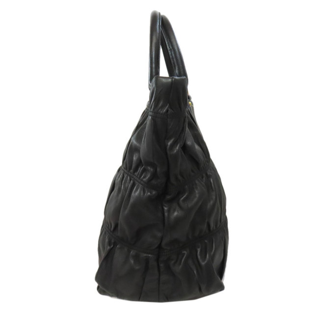 PRADA プラダ ギャザー トートバッグ レザー レディース [中古