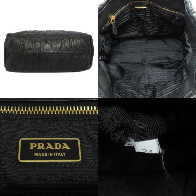 最終値下げ✨レア♡PRADA 羊革　ギャザー ハンドバッグ トートバッグ PRADA プラダ ギャザー トートバッグ レザー レディース [中古