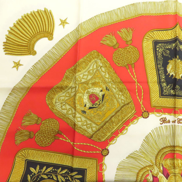 HERMES/エルメス カレ90 サーベル飾袋 シルク スカーフ f_038 HERMES エルメス カレ90 POSTE ET CAVALERIE サーベル飾り袋