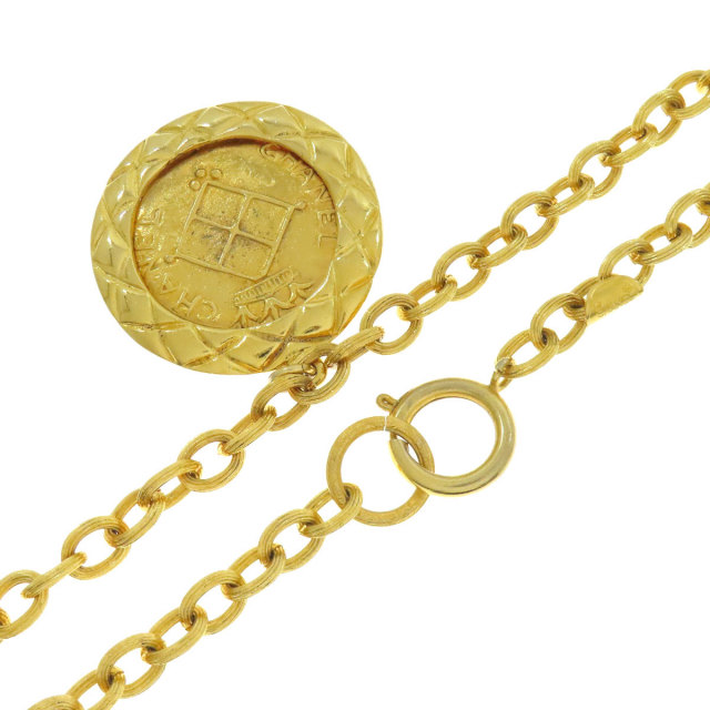 シャネル ネックレス レリーフ マトラッセ フレームラウンド リバーシブル ペンダント