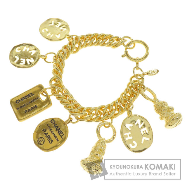 CHANEL バングル 黒 ダブルCロゴ チェーンデザイン