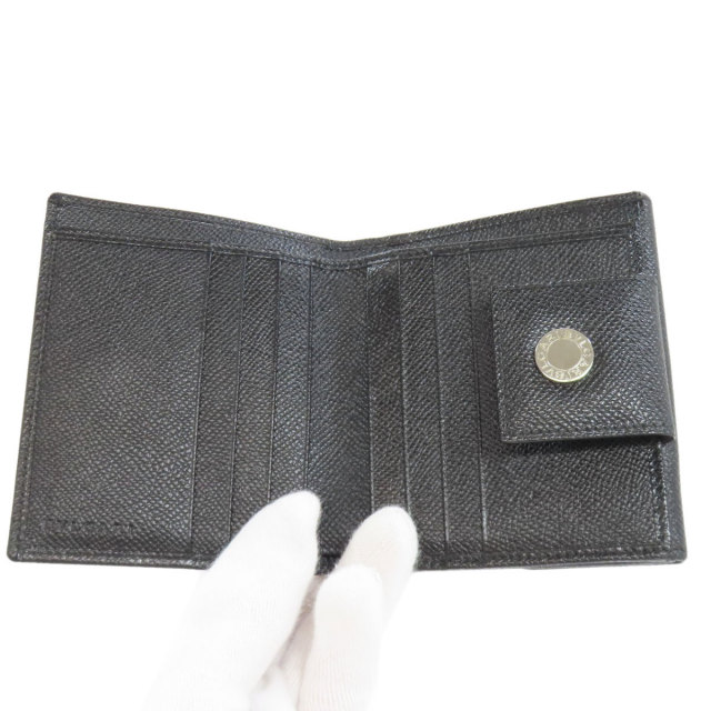 BVLGARI ブルガリ Wホックサイフ 二つ折り財布（小銭入れあり） レザー  