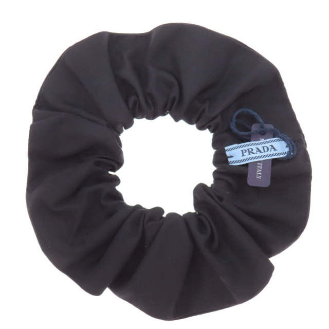 PRADA プラダ シュシュ ロゴ金具 ヘアアクセサリー ナイロン素材
