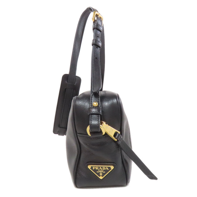 PRADA プラダ ロゴ ショルダーバッグ カーフ レディース [中古