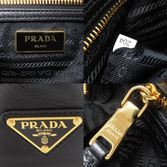 ★ PRADA ★ カーフスキン ロゴストラップ ショルダーバッグ PRADA プラダ ロゴ金具 ショルダーバッグ カーフ レディース