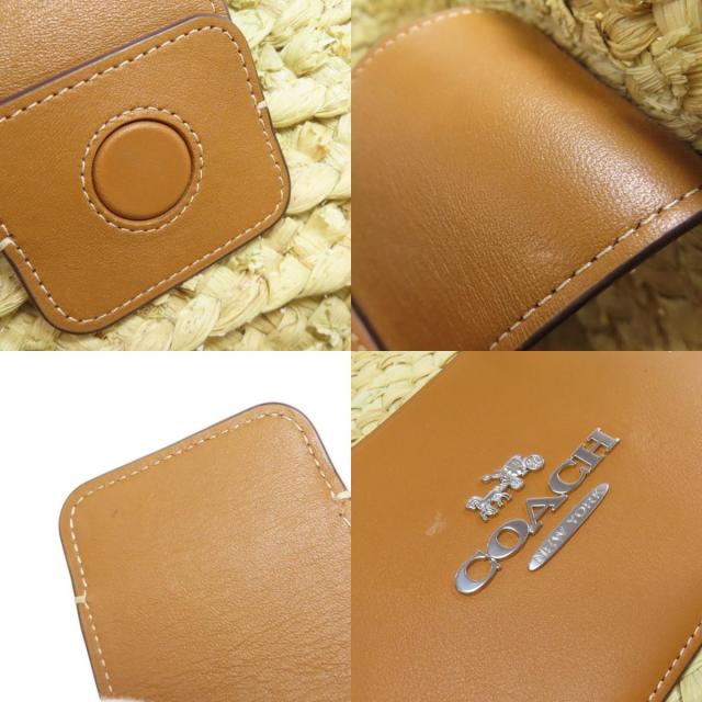 COACH コーチ CJ518 カゴバッグ トートバッグ ラフィア レディース