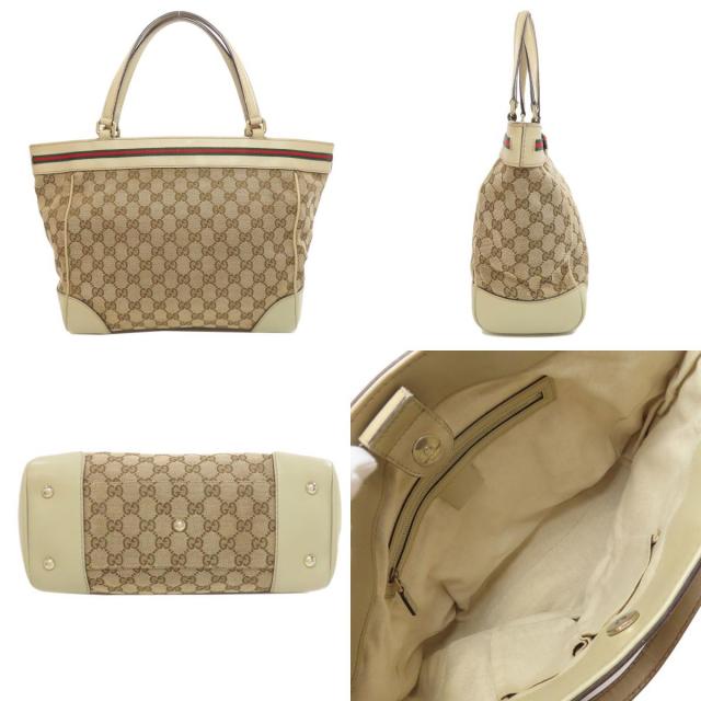 N様 中古・古着通販】GUCCI (グッチ) GGキャンバスリボントート
