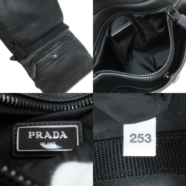 PRADA プラダ ロゴ金具 ショルダーバッグ カーフ レディース