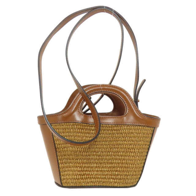 MARNI マルニ トロピカリア バケット 2WAY ショルダーバッグ レザー フェイクラフィア レディース [中古] MARNI - MARNI マルニ トロピカリア バケット 2WAY ショルダーバッグ