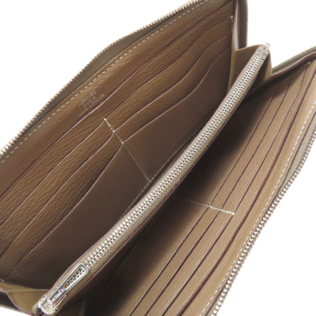 エルメス 長財布（小銭入れあり） アザップ クラシック エトープ シルバー金具