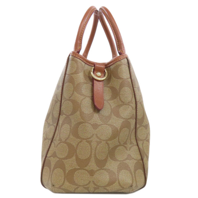 美品★【COACH コーチ】ハンドバッグ PVC シグネチャー モノグラム COACH コーチ F34608 シグネチャー 2WAY ハンドバッグ PVC