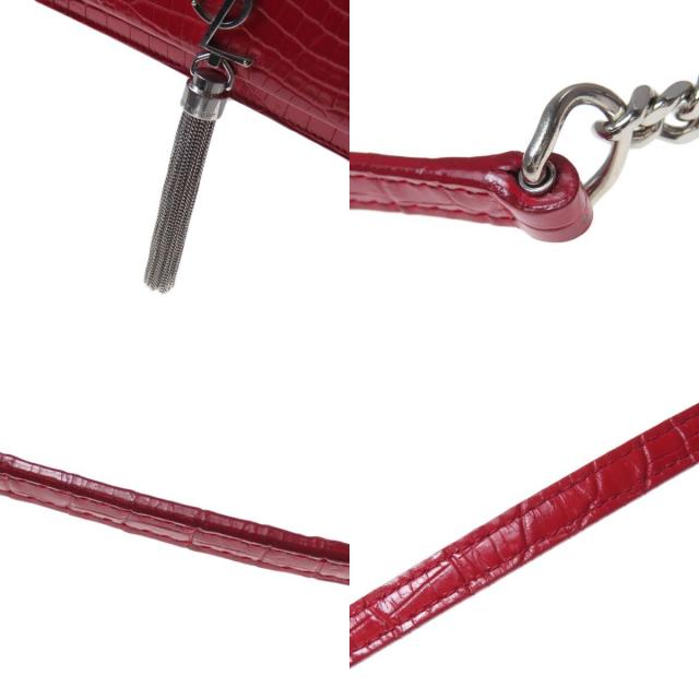 YVES SAINT LAURENT イヴ・サンローラン チェーンウォレット 型押し 長  