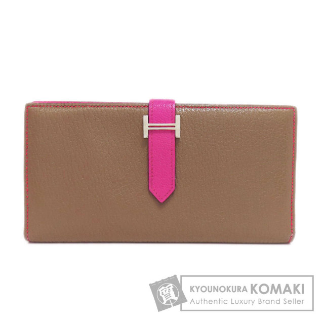 HERMES エルメス ドゴンデュオ GM エトープ ゴールド金具 長財布