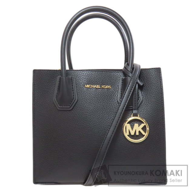 MICHAEL KORS ブラックレザー ハンドバッグ - メルカリ