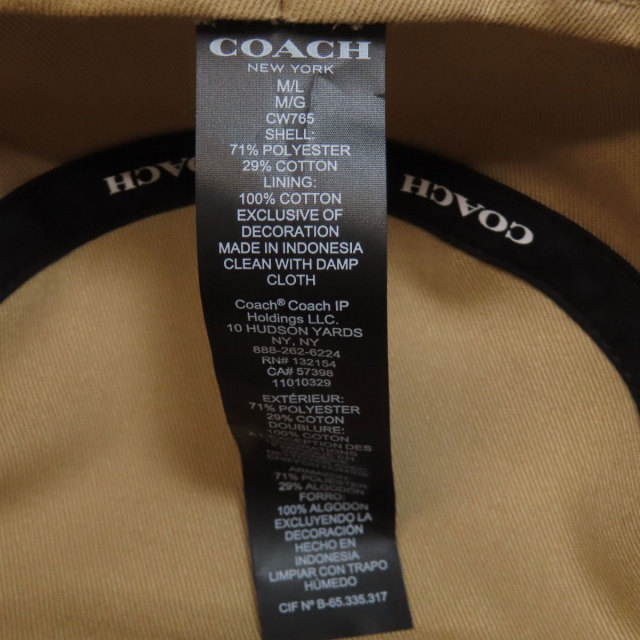 コーチ 帽子 シグネチャー ジャガード