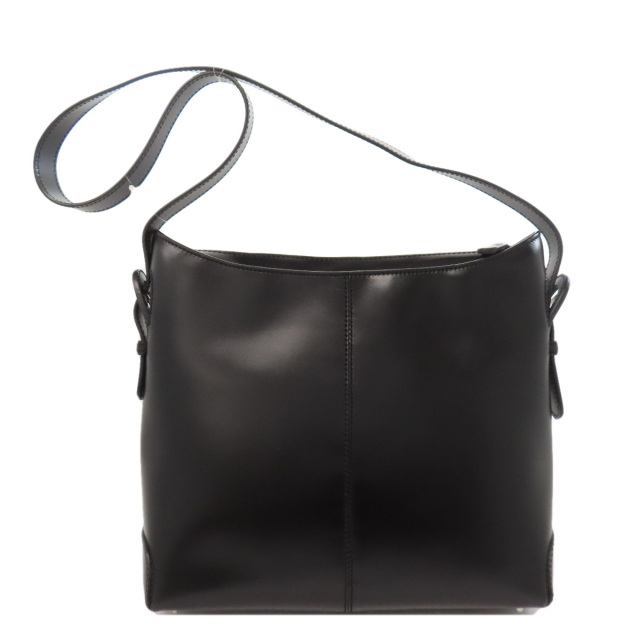 良品　トッズ　ショルダーバッグ　ハンドバッグ　2way　レザー　黒　ブランドロゴ TODS トッズ ロゴ ショルダーバッグ レザー レディース [中古