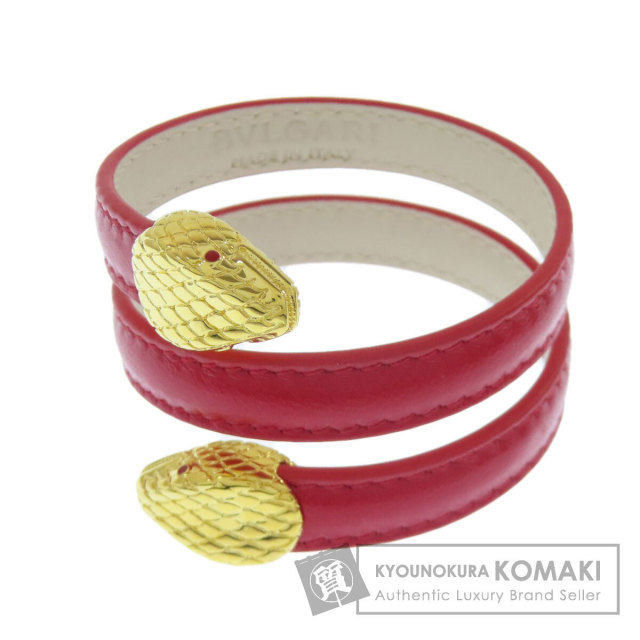 H104 未使用級✨BVLGARI ブルガリセルペンティブレスレット　ラズベリー BVLGARI ブルガリ セルペンティ ブレスレット レザー レディース