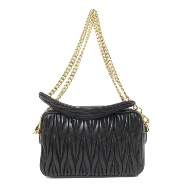 miumiu マテラッセ　レザーショルダーバッグ　ゴールドロゴ　317 miumiu マテラッセ レザーショルダーバッグ ゴールドロゴ 317